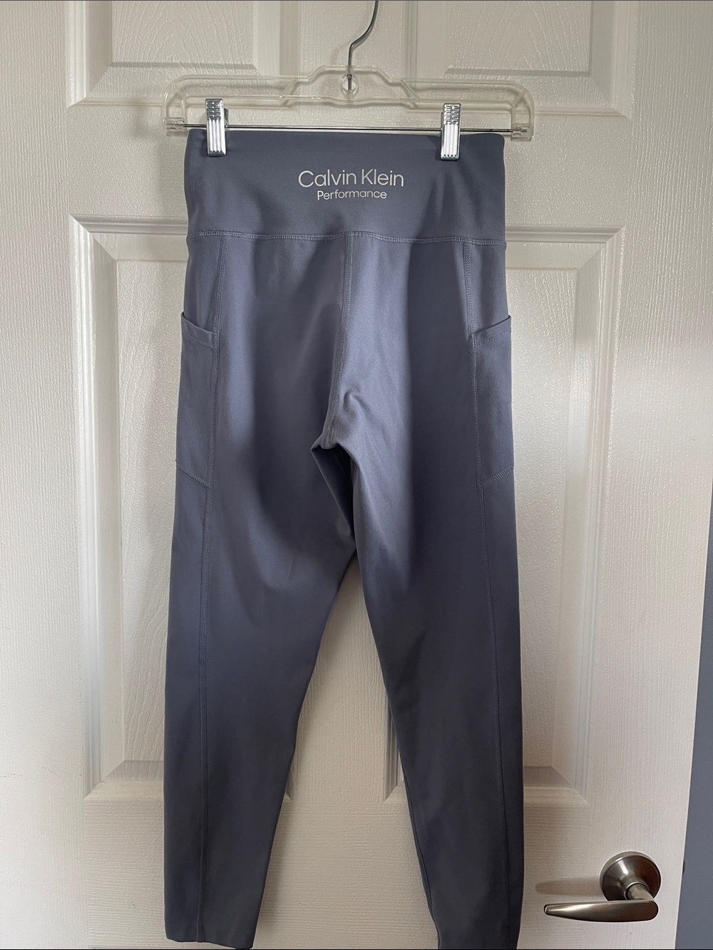 Calvin Klein Performance Dark Gray High-Rise Leggings with Side Pockets